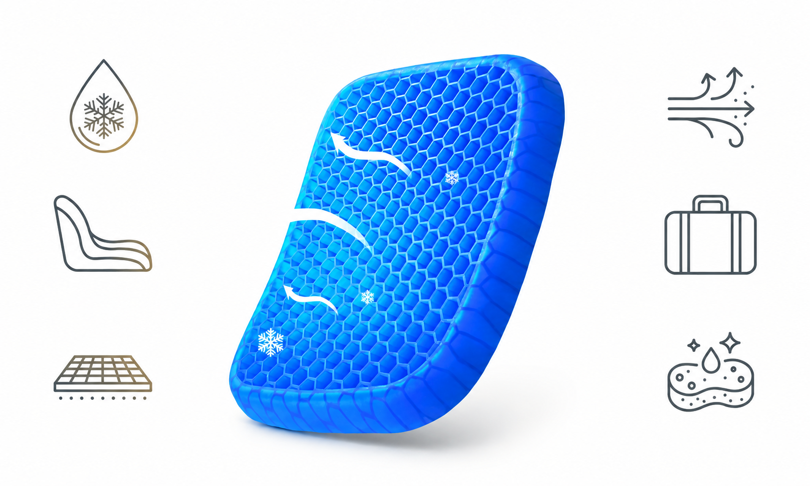 Silicone Ice Pad  Insulated Cooling Car Seat Cushion